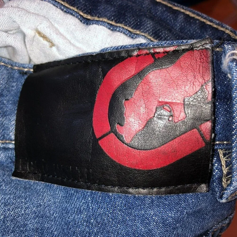Ecko Unltd Mens Size 32 x 29.5 Medium Wash Faded Pockets Skinny Denim Jeans